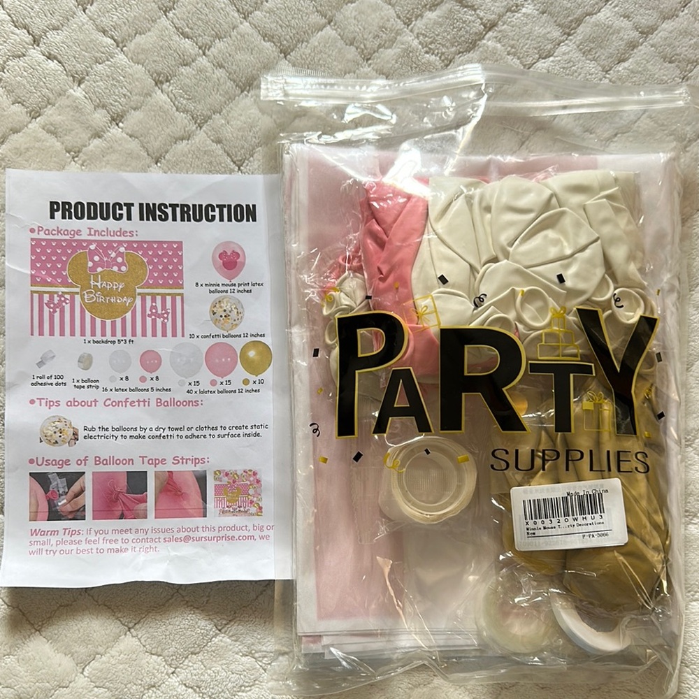 Party Supplies Balloon Set - Pink, Gold, White